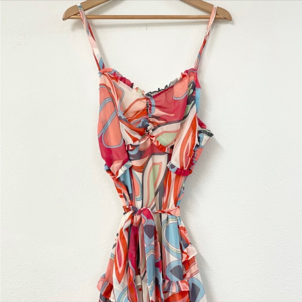 ALEXIS Mixed Floral Tiered Ruffle Maxi Dress Sz 1x